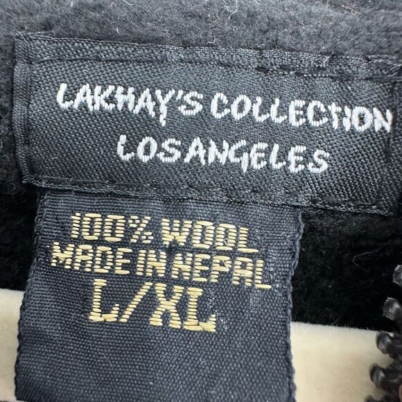 Lakhays Knit Kids Sweater Jacket Handmade Wool Full Zip Fleece Lined L - Picture 4 of 9